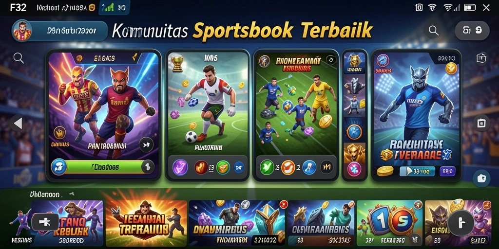Screenshot gameplay F32 yang menarik dengan tampilan taruhan olahraga.