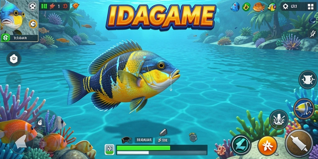 Screenshot dari gameplay seru Tembak Ikan di IDAGAME.