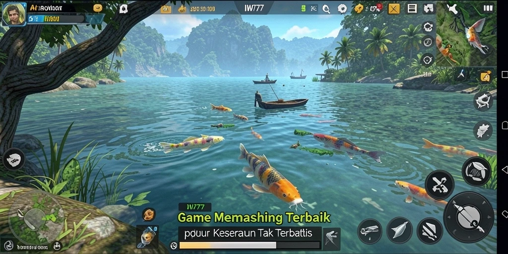 Tangkapan ikan yang besar dalam gameplay IW777 yang menarik.