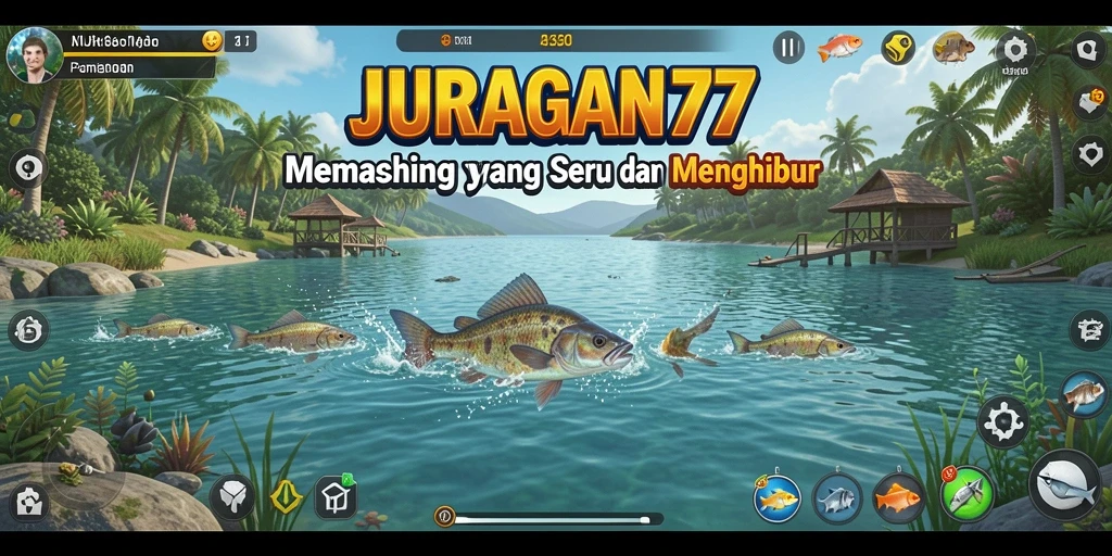Screenshot gameplay JURAGAN77 menunjukkan aksi memancing yang seru dan menantang.