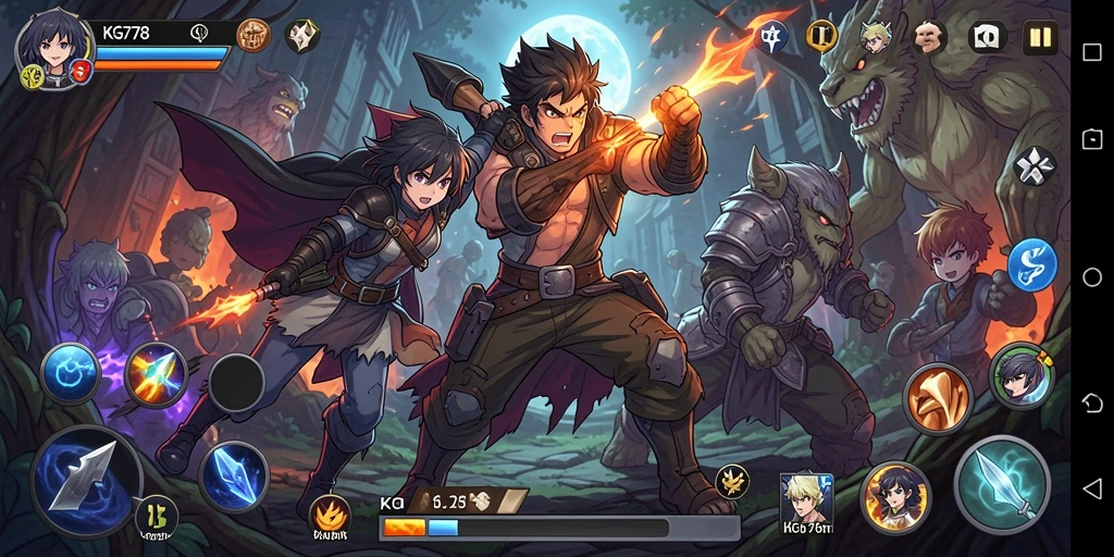 Screenshot KG778 menampilkan aksi karakter anime yang seru.