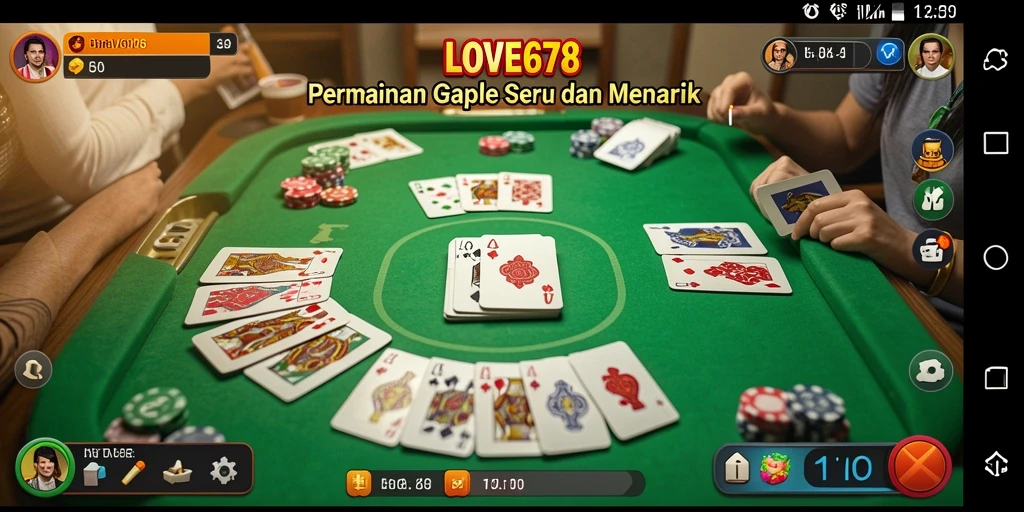 Tampilan gameplay Gaple yang menarik dan interaktif di LOVE678.