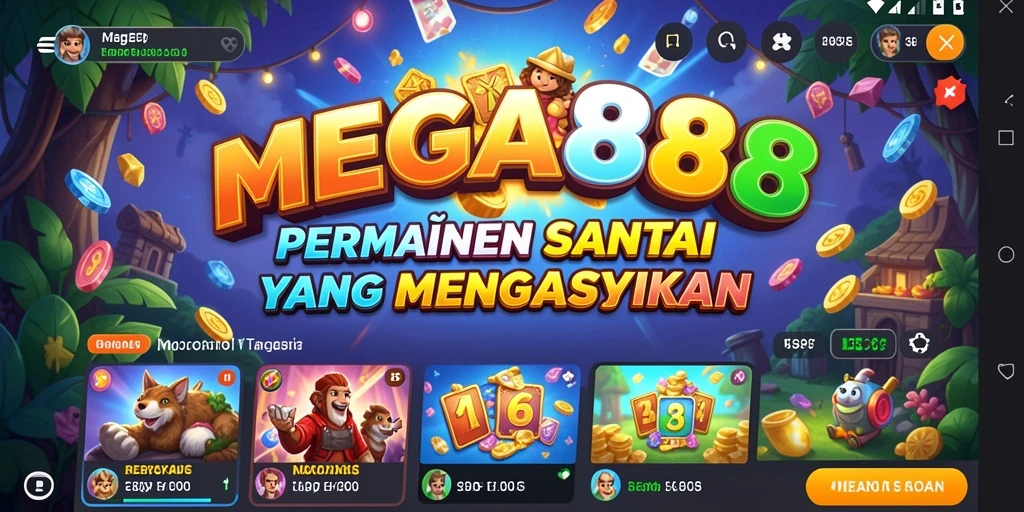 Tampilan gameplay MEGA888 yang mengasyikkan dengan grafik menarik.