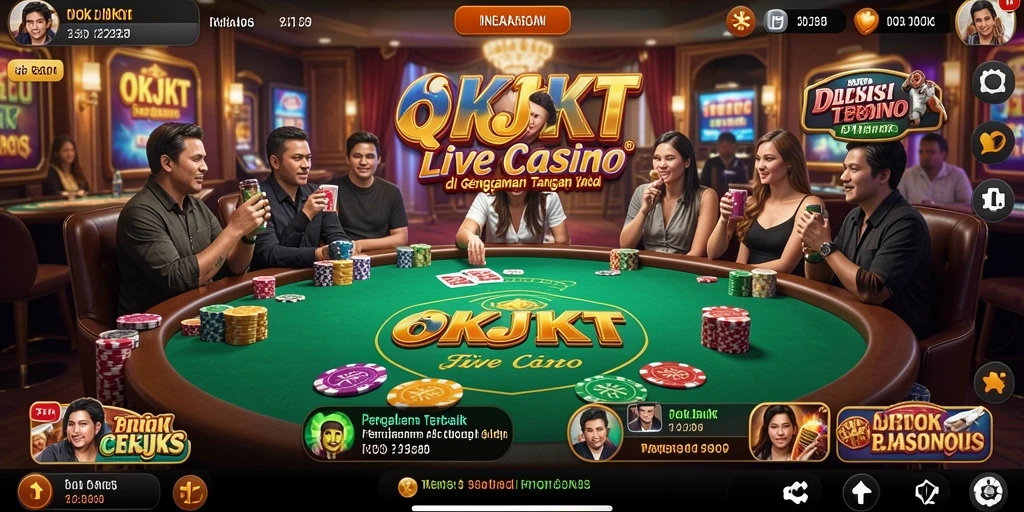 Tampilan menarik dari gameplay Live Casino di OKJKT.