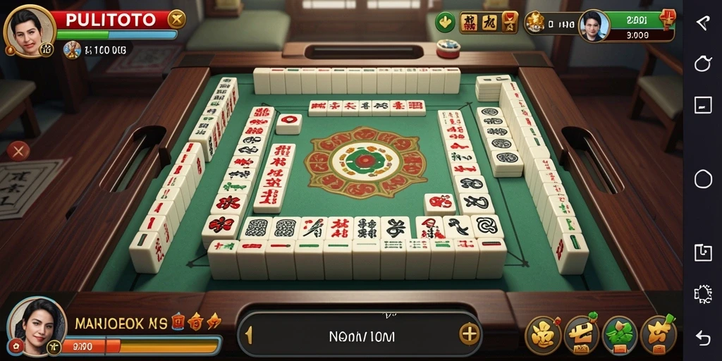 Screenshot PULITOTO menampilkan gameplay Mahjong yang mendebarkan.