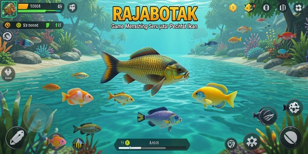 Tampilan gameplay memancing seru di RAJABOTAK.